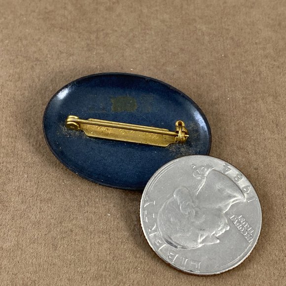 Vintage Michaela Frey Enamel Art Nouveau Broach Morning Glory Floral scene - Picture 3 of 4